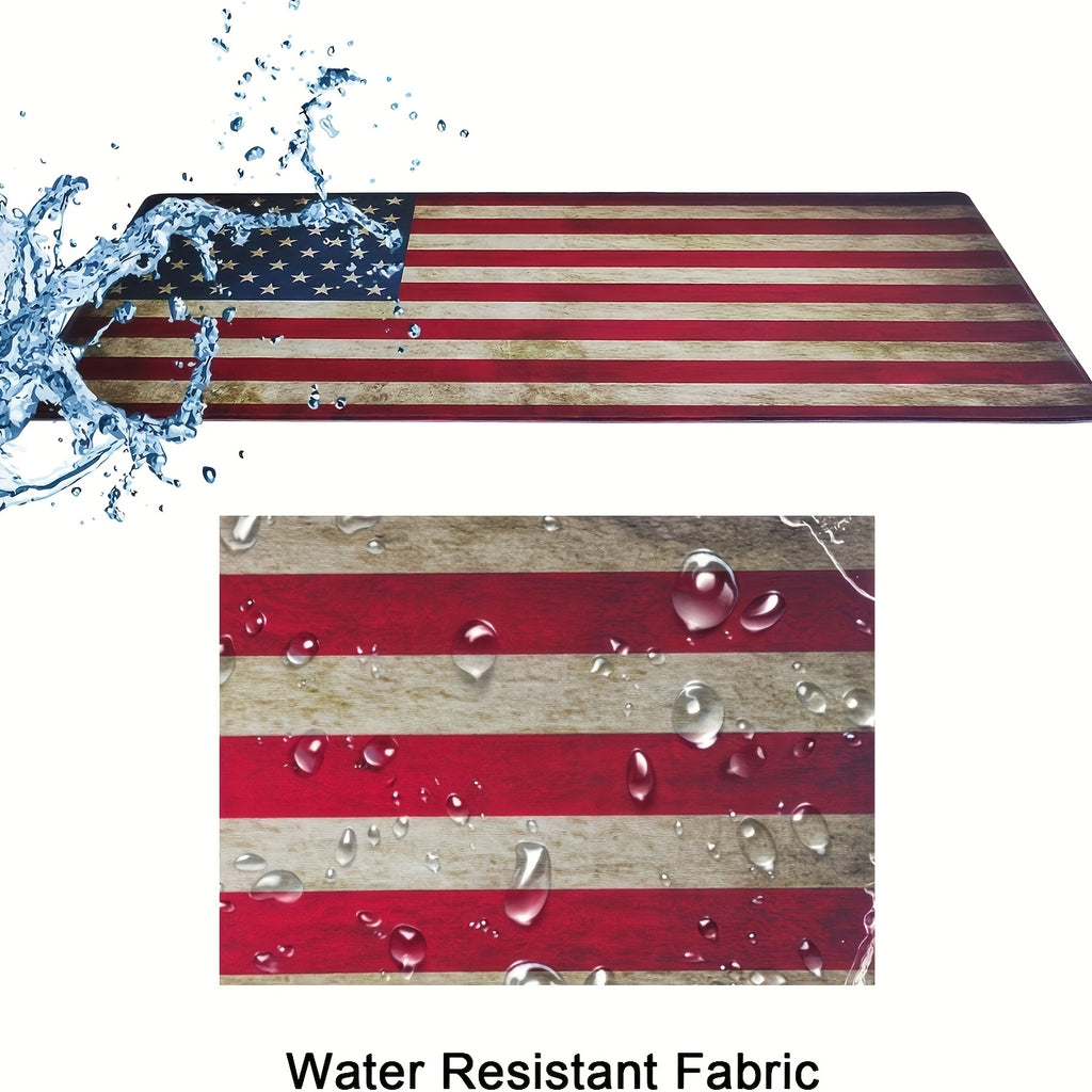 1pc Patriotic American Flag Extended Mouse Pad - Waterproof Non-Slip Base, Large Rectangular Desk Mat for Gaming, Office & Study - Durable Work Surface with Stars & Stripes Design, Mouse Pads for Desk